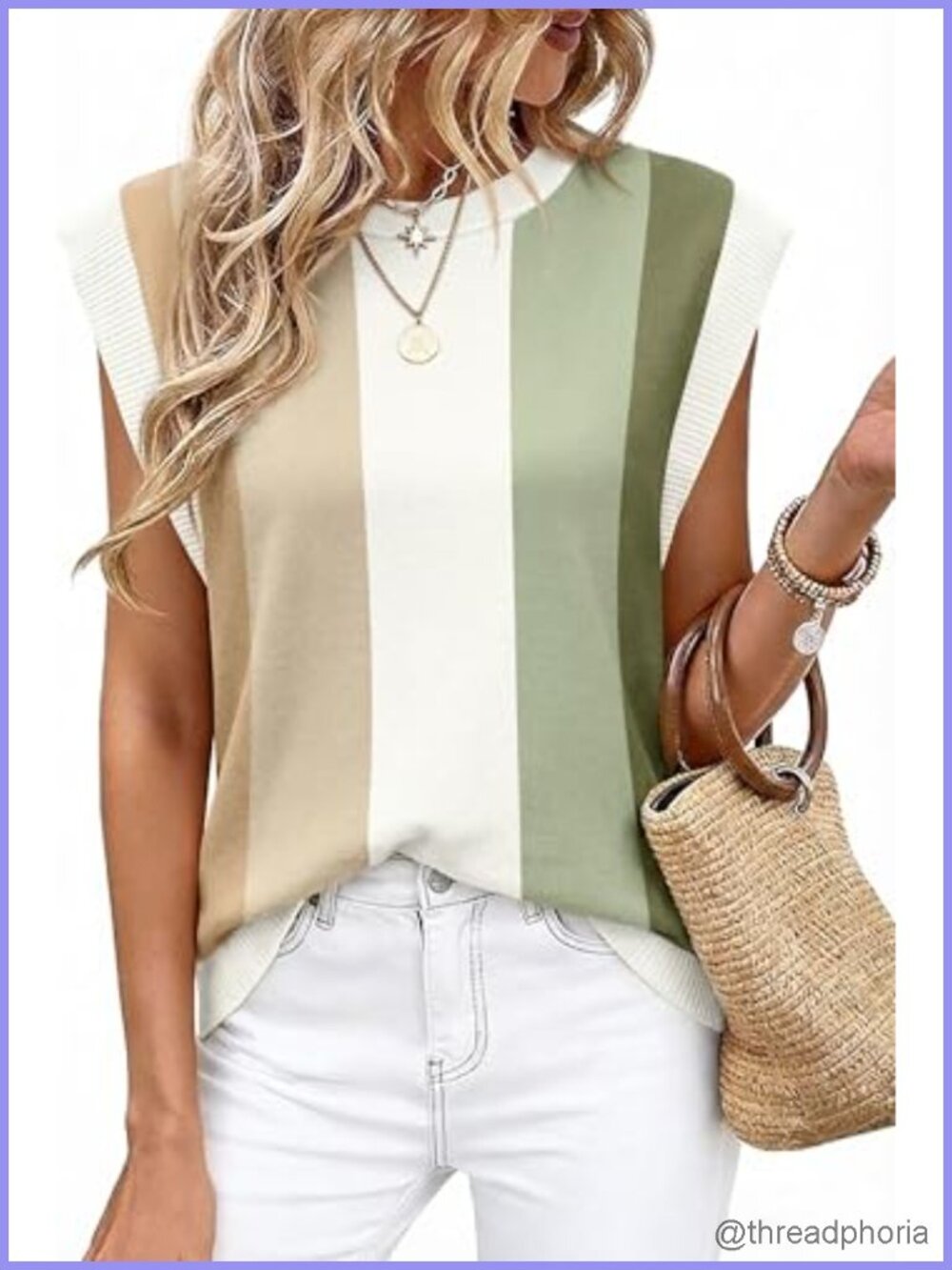 Women's Sleeveless Knit Tank Top Buttery Soft Stretch Crew Neck Summer